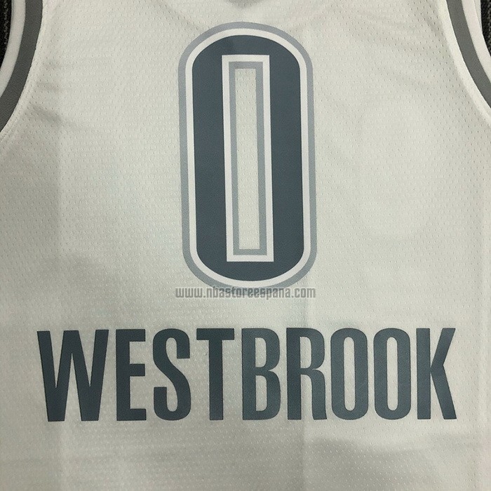 Camiseta Oklahoma City Thunder Russell Westbrook NO 0 Ciudad 2021-22 Blanco